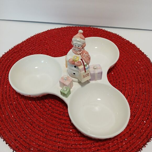 2003 Avon snow lady Christmas dish RARE - Picture 2 of 6